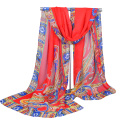 Tingyu brand best selling indian paisley printed flower girls hijab bubble chiffon shawl scarf